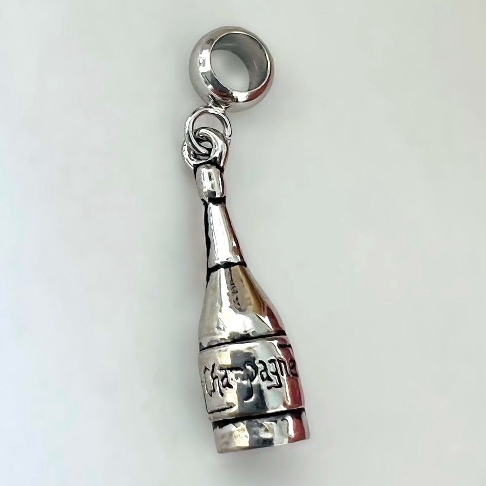 2/$18 Champagne Bottle  Silver Charm - mix and match - all charms